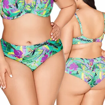 Dámské plavky AVA Brazilky SF 211/5 VIBRANT GREEN plavkové kalhotky # 3XL 46