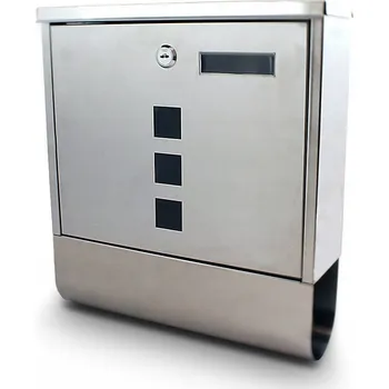 Poštovní schránka Poštovní schránka s vhozem a prostorem na noviny Bituxx, stříbrná