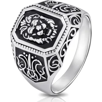 Prsten Pečetní prstýnek ryzost 925 , lev | 16. vel.