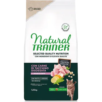 Krmivo pro kočku 2x1,25kg Natural Trainer Selected Quality Nutrition Sterilised Turkey - výhodné balení