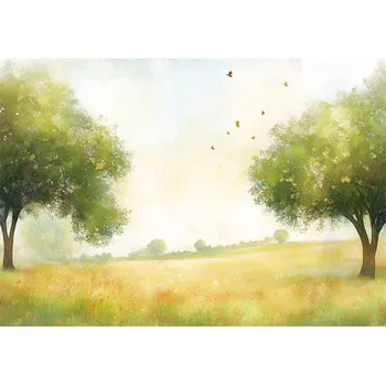 Fototapeta FOTOTAPETA LOUKA 3D STROMY PŘÍRODA ZELENÁ NA ZEĎ LOŽNICE OBÝVACÍ POKOJ 400x280