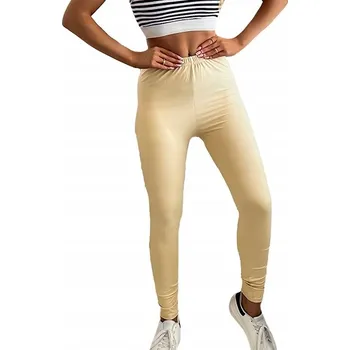 Dámské legíny 2023-9-74 BÉŽOVÉ DÁMSKÉ LEGÍNY M - 38