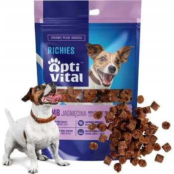 Pamlsek pro psa PSÍ PAMLSEK S JEHNĚČÍM MASO PAMLSKY OPTIVITAL RICHIES 80G BEZ OBILOVIN
