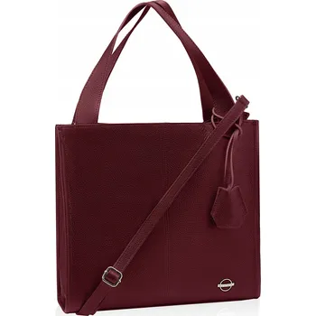 Kabelka Betlewski shopper kabelka z pravé lícové kůže červená