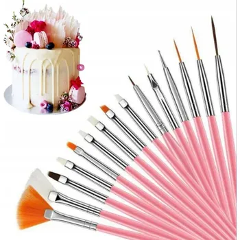 Kosmetický štětec SADA ŠTĚTCŮ NA ZDOBENÍ DORTŮ A CUKROVÍ 15 KUSŮ - 527