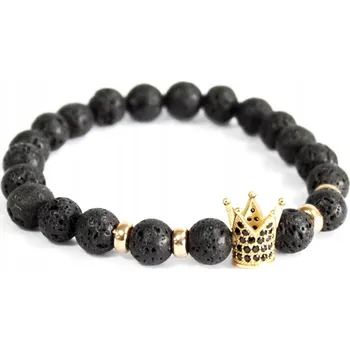 Náramek Náramek Zlatá Koruna & Lávový Kámen