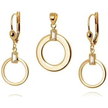 Souprava šperků Souprava náušnic a přívěšku ze žlutého zlata se zirkony ZLSS58F + DÁREK ZDARMA