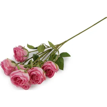 umělá květina Umělá kytice růže - růžová střední