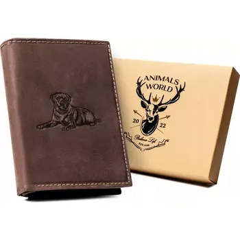 Peněženka Vertikální pánská kožená peněženka DOG N4-CHM-DOGRFID Brown