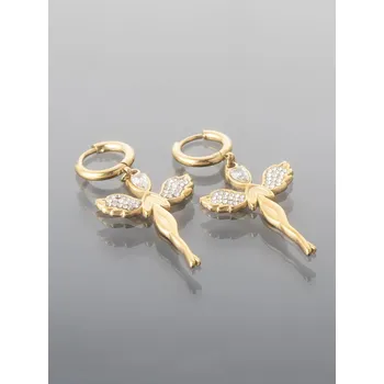 Náušnice Prosperk Elegantní náušnice z chirurgické oceli andílci zlatá