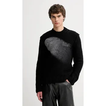 Pánský svetr Vlněný svetr MM6 Maison Margiela pánský, černá barva, SH2HL0029.M13173.900S 99X, vel. M