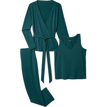 Dámské pyžamo 708430 - Tchibo - 3dílná pyžamová souprava - pro ženy - vel. S 36/38 - barva: modrá