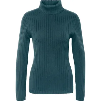 Dámský svetr 715773 - Tchibo - Žebrovaný rolák - pro ženy - vel. M 40/42 - barva: zelená
