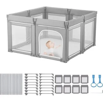 Dětská ohrádka VEVOR Dětská ohrádka , skládací ohrádka pro batolata 1200 x 1200 mm, vnitřní/venkovní dětská hrací plocha s dvířky na zip a měkkou prodyšnou síťovinou, bezmezerové herní centrum pro batolata od 6 do 24 měsíců