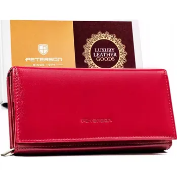 Peterson Kožená peněženka PTN RD-32-GCL Purpurová RFID