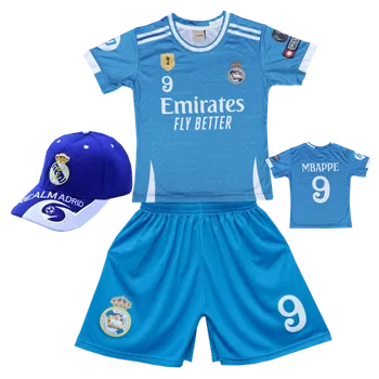Fotbal Numberoplus Dětský fotbalový dres + fotbalová kšiltovka Real Madrid FC Emirates Fly Better - Kylian Mbappe 9 Velikost: 14 let ( vel.158)