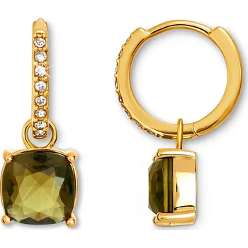 Náušnice 716218 - Tchibo - Náušnice se zelenohnědým skleněným kamínkem - barva: zelená