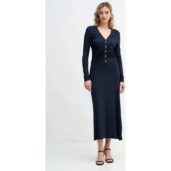 Dámské šaty Šaty Sisley tmavomodrá barva, maxi, přiléhavé, 44HXLV07M 59X, vel. XS