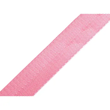 Galanterie Hladký oboustranný popruh s leskem šíře 25 mm, barva 17 růžová střední