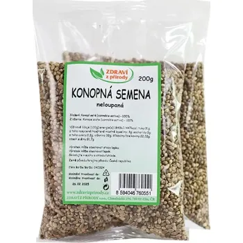 Semeno Konopná semena neloupaná 200g