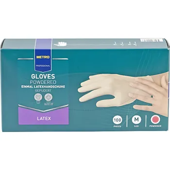 Vyšetřovací rukavice Metro Professional Rukavice latexové M bílé 100ks