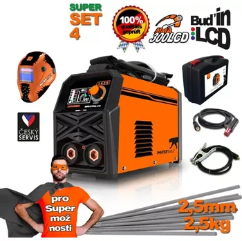 Svářečka PANTERMAX MMA300LCD SET4 invertorová svářečka MMA/TIG + SAMOSTMÍVACÍ KUKLA + ELEKTRODY