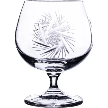 Sklenice BOHEMIA CRYSTAL Broušené sklenice na brandy, rum, koňak. 6 ks. Brus Větrník 250ml