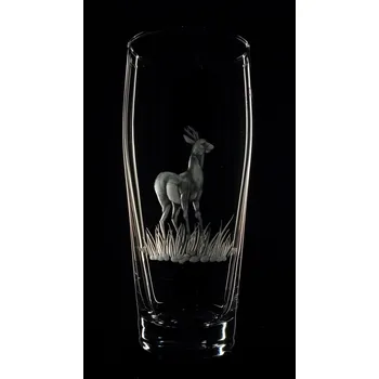 Sklenice půllitr (štuc) se srncem - ručně ryté (broušené), dárková krabička, dárek pro myslivce