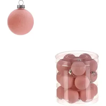 Vánoční dekorace Sametové ozdoby, pr. 4 cm (18 ks) VAK132 PINK - SLEVA 3% s kodem radost25
