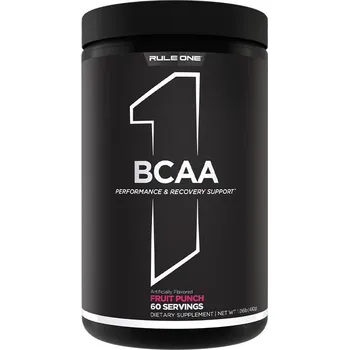 Aminokyselina Rule1 Prášek BCAA (480 g, Ovocný punč)