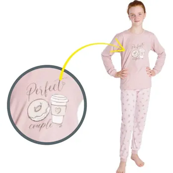 Dívčí pyžamo Dívčí a dámské pyžamo Betty Mode Donut starorůžové