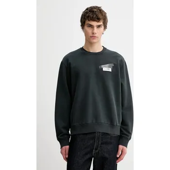 Pánská mikina Bavlněná mikina MM6 Maison Margiela pánská, černá barva, hladká, SH2GU0025.M25024.899 99X, vel. M