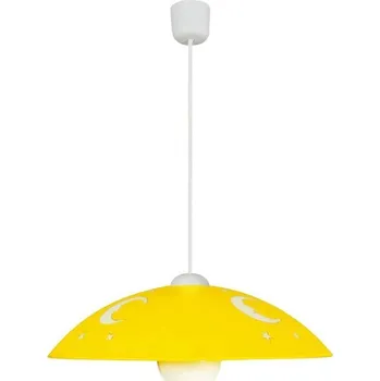Závěsná lampa žlutá dětská měsíc na laně