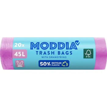 Pytle na odpadky MODDIA Odpadkové pytle se zatahovací páskou 20 x 45 l