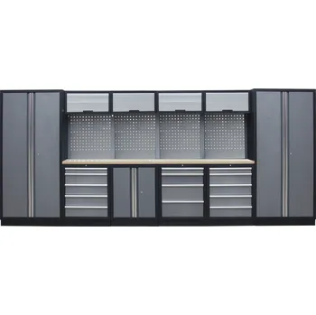 Dílenský regál Kvalitní PROFI dílenský nábytek - 4535 x 2000 x 495 mm - TGS1300AI Grey