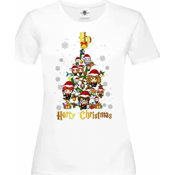 Dámské tričko Tričko Harry Potter | Harryho Vánoce Druh: Dámské, Barva: Bílá, Velikost: S