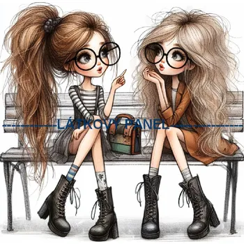 Látkový panel - Holčička s brýlemi - DZ-71 Velikost: 25x25cm, Materiál: Úplet