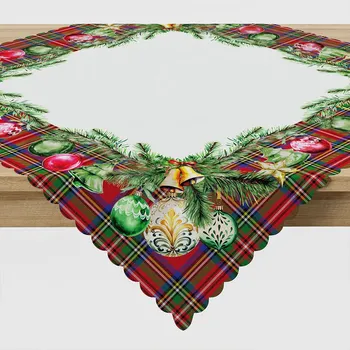 ubrus Vánoční ubrus na stůl VÁNOČNÍ OZDOBY 79x79 cm Mybesthome