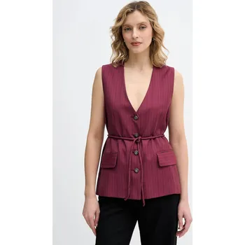Dámská vesta Vesta Sisley 24QVLJ00V burgundské 93X, vel. 38