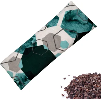 Polštář Nahřívací polštářek s pohankou - geometrické tvary zelený