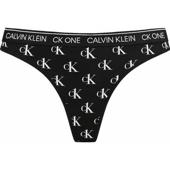 Kalhotky Calvin Klein One Kalhotky Tanga černé CK Print