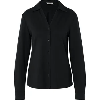 Pánské tričko 719925 - Tchibo - Halenkové triko s knoflíkovou légou - pro ženy - vel. M 40/42 - barva: černá