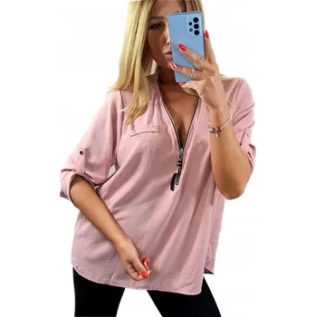 Podprsenka B772 HLADKÁ BLŮZA S VÝSTŘIHEM DO V PUDROVÁ RŮŽOVÁ vel. 56