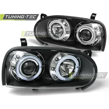 Přední světlomet Přední světla angel eyes VW Golf 3 černá 92-98