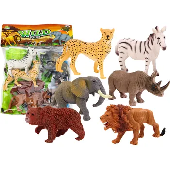 Figurka Mamido Sada figurek divokých zvířat 6 kusů slon lev nosorožec