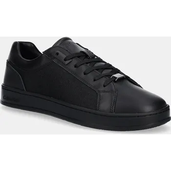 Pánská obuv Sneakers boty Calvin Klein LOW TOP LACE UP EYELET JAQ MONO černá barva, HM0HM01815 99X, EUR 45