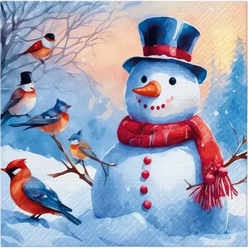 Ubrousky PAW L 33x33cm Distinctive Snowman