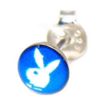 Náušnice Stříbrné náušnice na puzetku 925/1000 ( zajíc - modré pozadí 097)