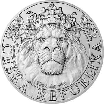 Stříbrná desetiuncová investiční mince Český lev 2022 standard