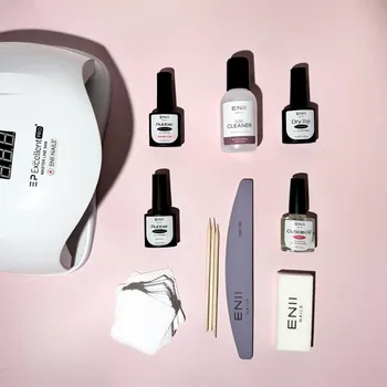 ENII NAILS ENII Rubber System Sada - Profesionální sada Base & Top (s lampou)